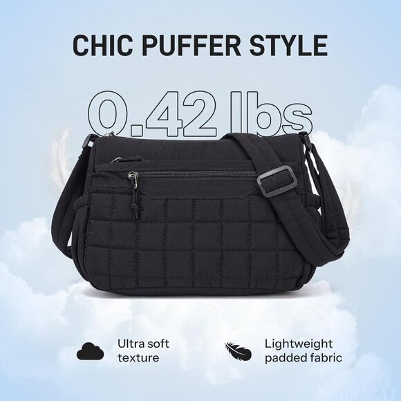 Trendy Colorblock Medium Purse - Essential Lightweight Quilted Crossbody Bag - Picture 6 of 9